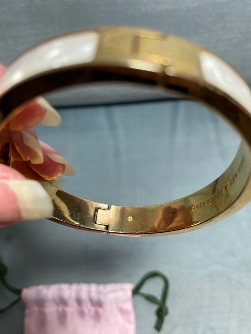 kate spade Mother of Pearl Gold-Tone Bangle Bracelet - Picture 7 of 13